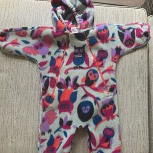 Patagonia Baby Fleece One Piece - Pink and Blue Owls